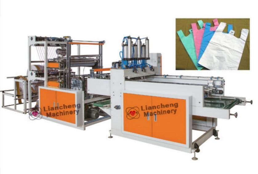800x4 cold cutting bag machine with auto T_shirt puncher